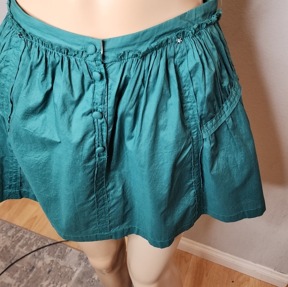NWT Bill Tornade Green Cotton Micro Mini Skirt Vintage Size 8 y2k 90s - Picture 3 of 16